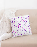 Pink and Purple Dot World 18x18 Throw Pillow Case-1