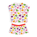 Sweet Tart Hearts Ladies Short Pajama Set-3