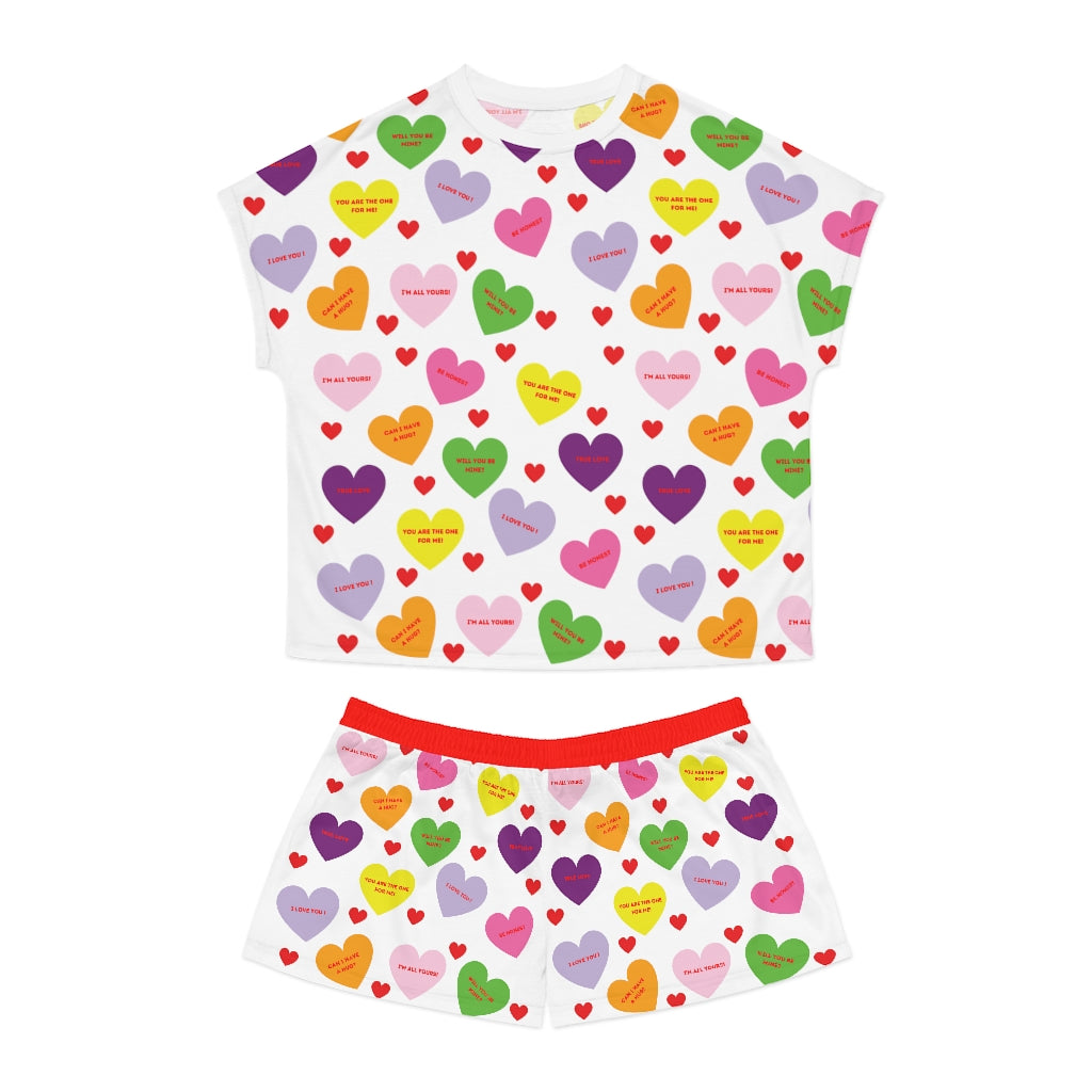 Sweet Tart Hearts Ladies Short Pajama Set