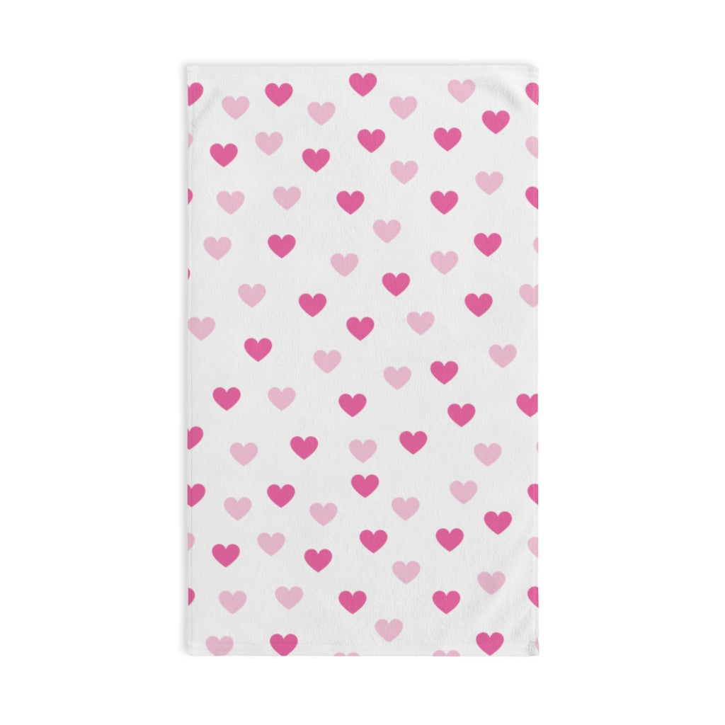 Pink Hearts Hand Towel