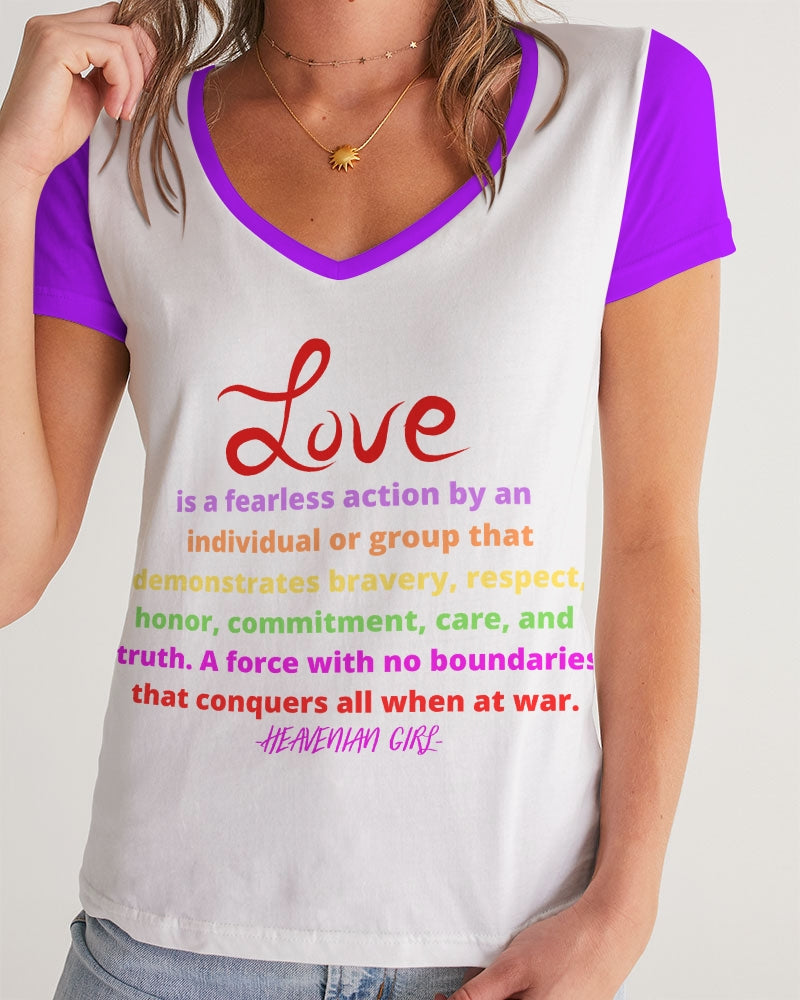 LOVE IS Ladies V-Neck Tee