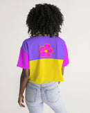 Cali Flower Ladies Lounge Cropped Tee-2