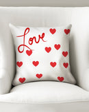 Red Hearts Throw Pillow Case-2