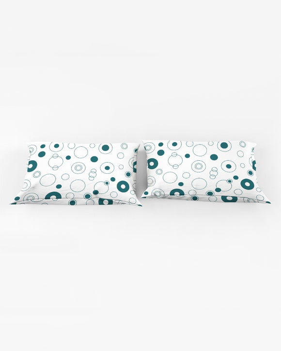 Teal Bubbles Queen Pillow Case