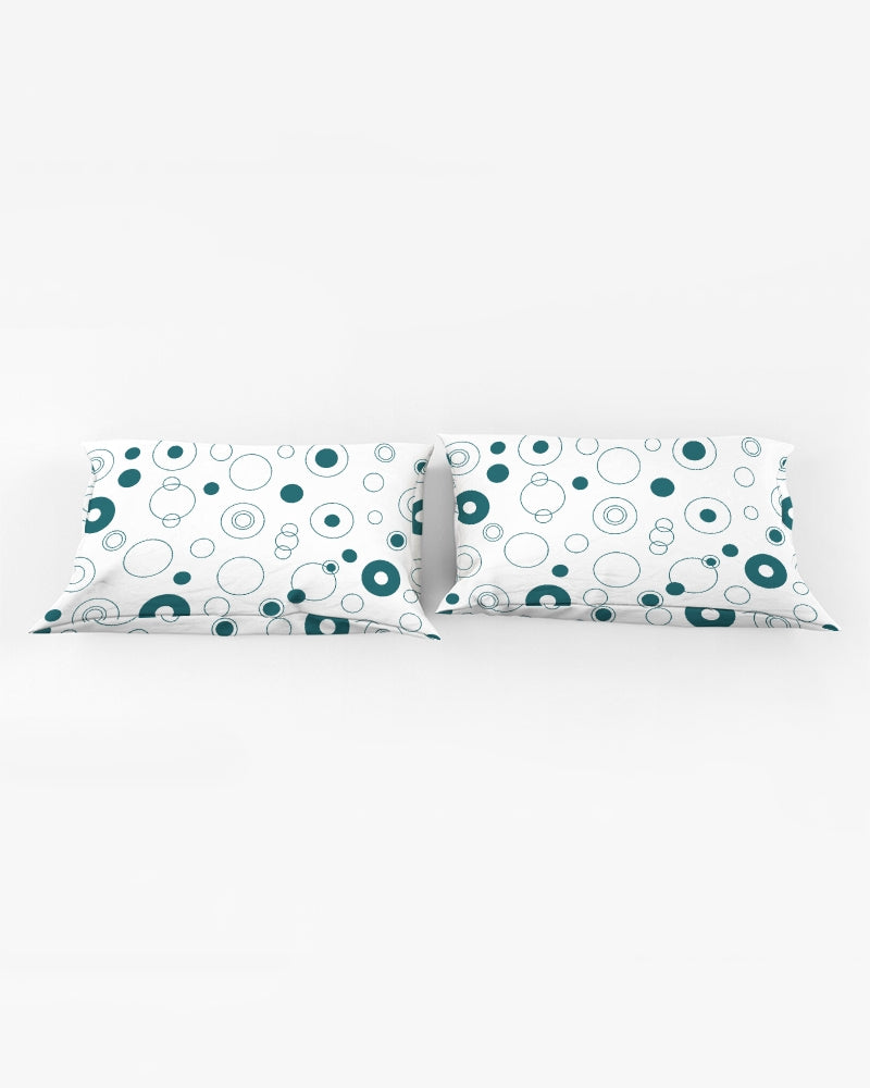 Teal Bubbles Queen Pillow Case - 0