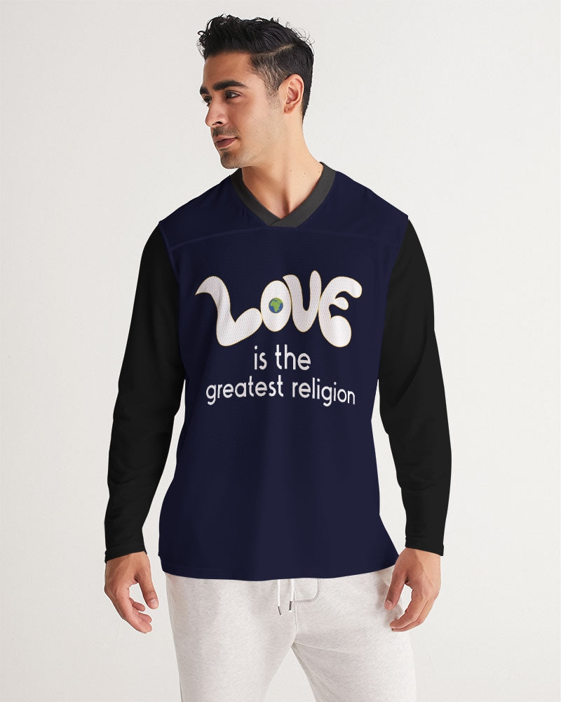 Love Is The Greatest Religion Men's Long Sleeve Sports Jersey