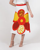 Fire Flower Ladies A-Line Midi Skirt-1