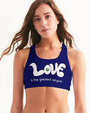 Love Is The Greatest Religion Ladies Seamless Sports Bra-1