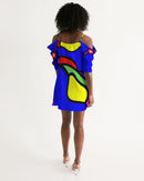 Tibetan Apple Ladies Open Shoulder A-Line Dress-5