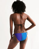 Blue Turqu Ladies Triangle Bikini Swim Suit-4