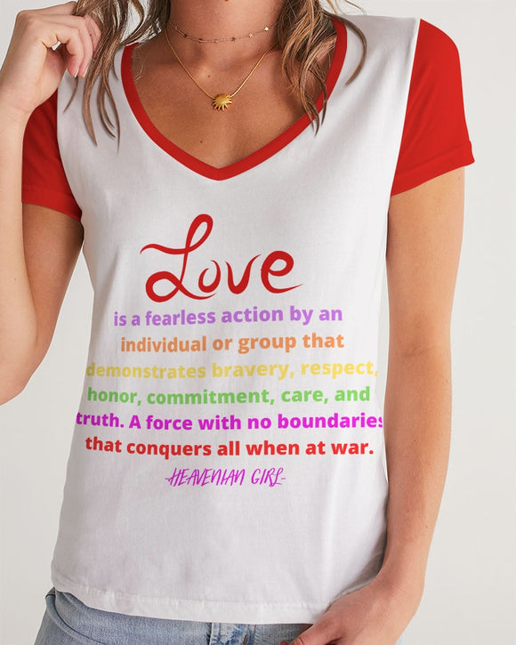LOVE IS Ladies V-Neck Tee