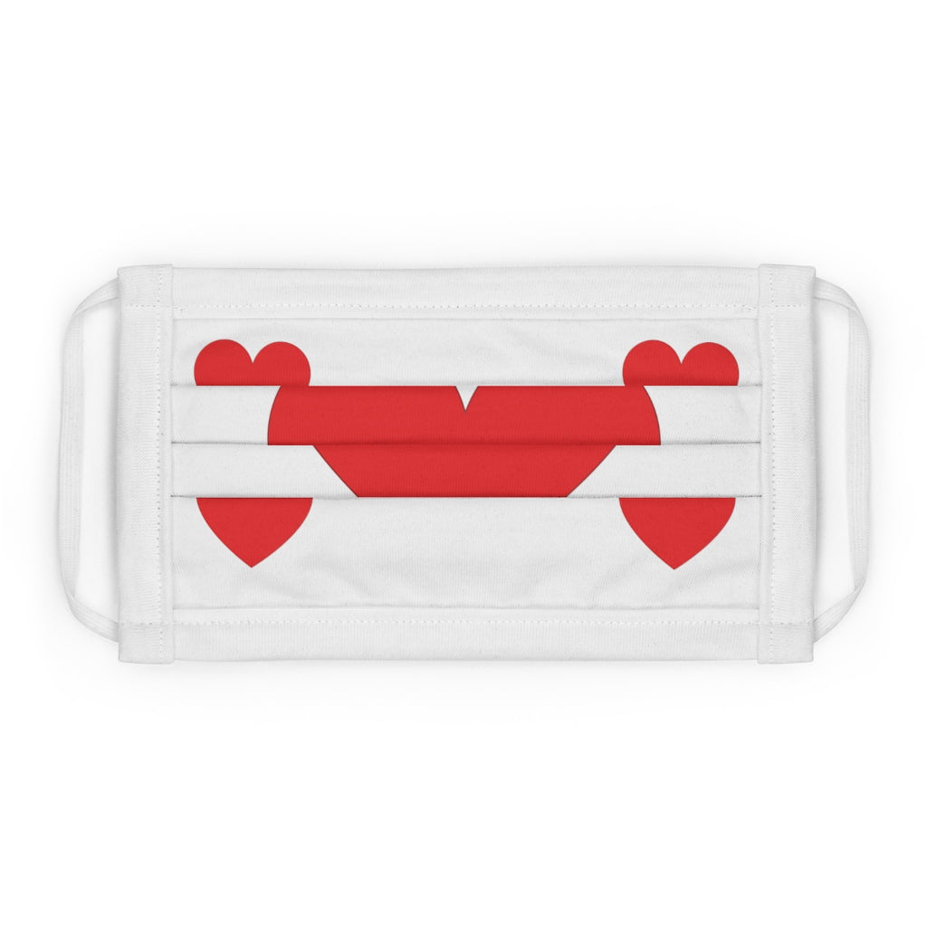 Valentine's Red Hearts Cotton Face Mask