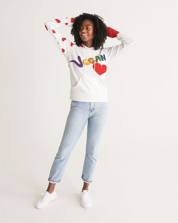 Vegan Heart Ladies Hoodie