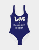 Love Is The Greatest Religion Ladies One-Piece Swimsuit-5