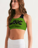 Love Is The Greatest Relgion Seamless Sports Bra (QR CODE ON BACK FOR BRAND SUPPORTERS)-3