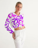Love Flower Ladies Cropped Windbreaker-5