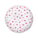 Pink Hearts Tufted Round Floor Pillow-2