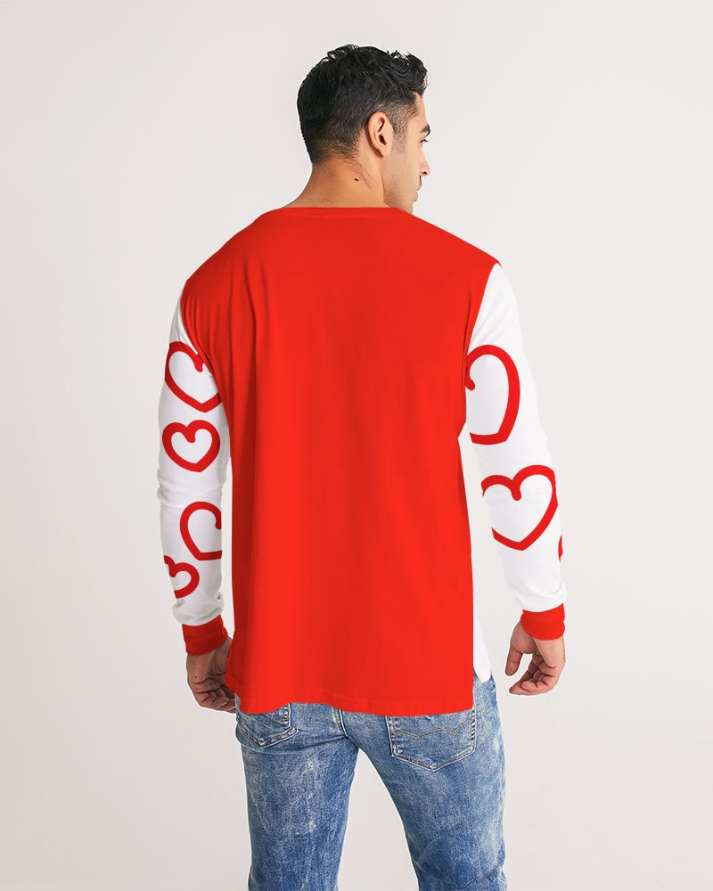 V-DAY Red Hearts Men's Long Sleeve Tee