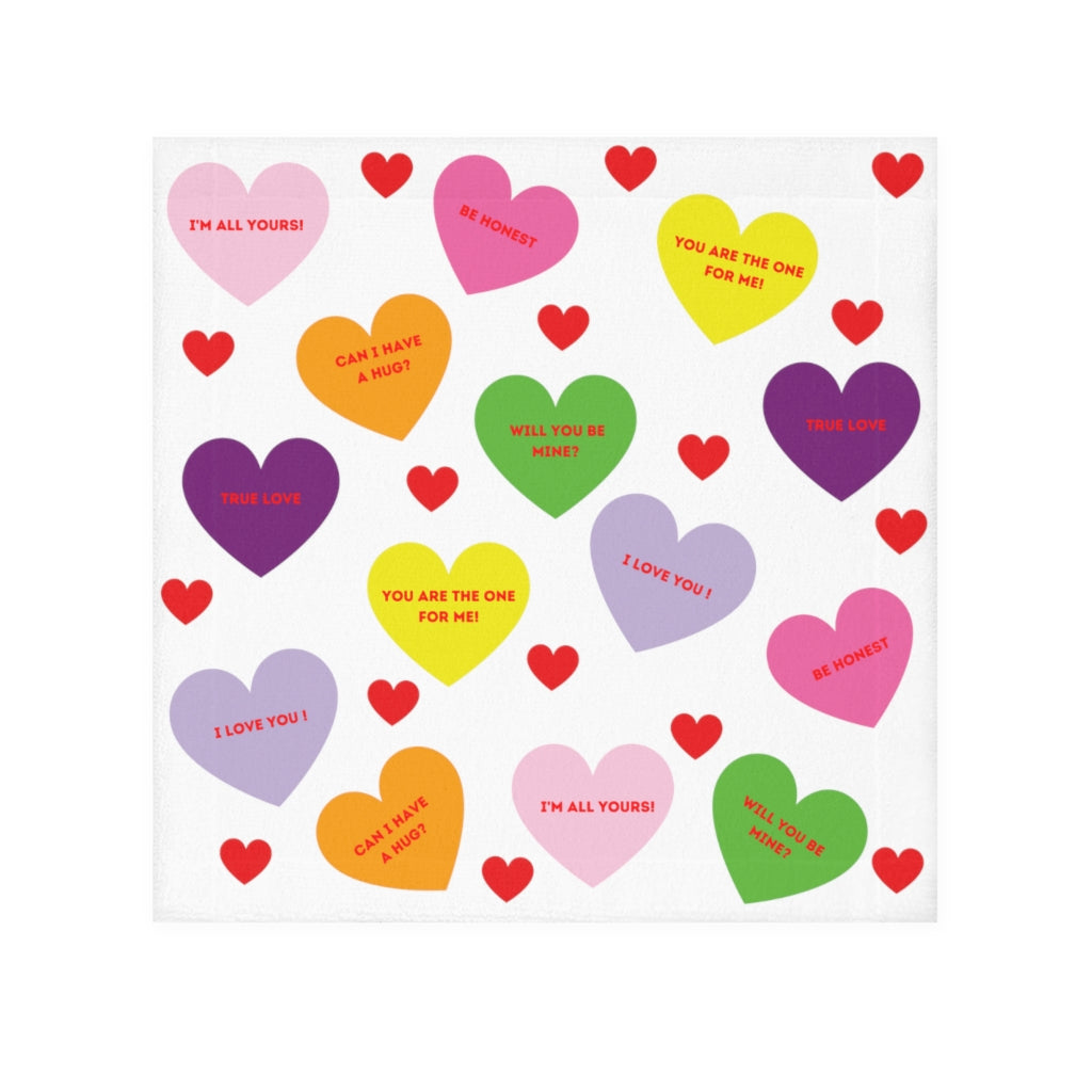 Sweet Tart Hearts Face Towel