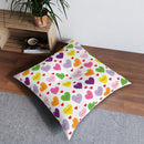 Sweet Tart Hearts Tufted Square Floor Pillow-1