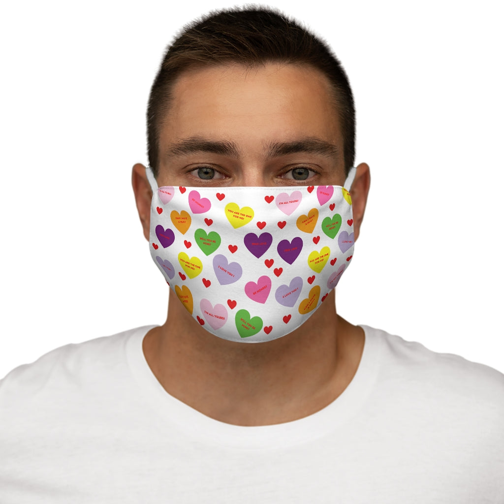 Sweet Tart Hearts Snug-Fit Polyester Face Mask