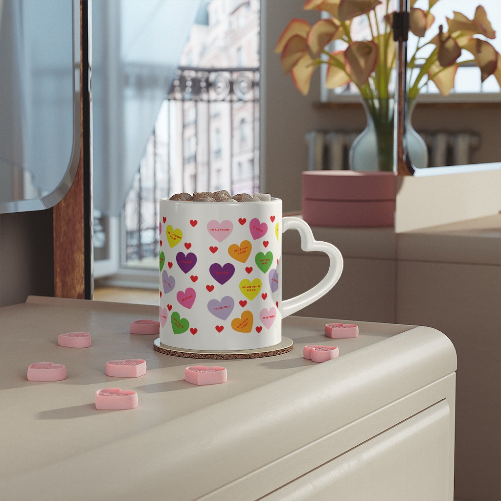 Sweet Tart Hearts-Heart Shaped Handle Mug