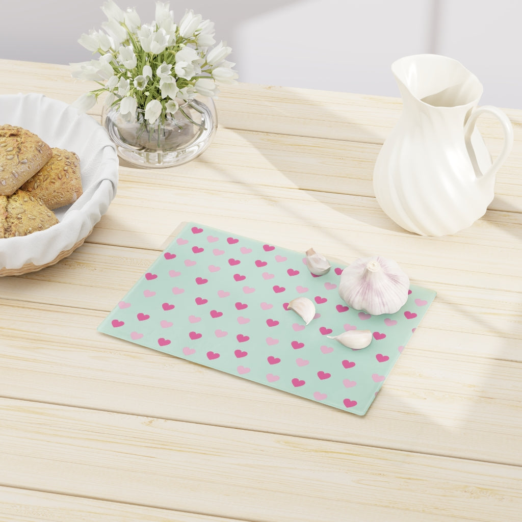 Pink Hearts Cutting Board