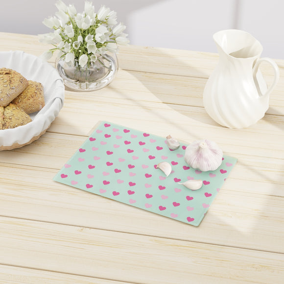 Pink Hearts Cutting Board