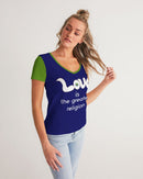 Love Is The Greatest Religion Ladies V-Neck Tee-3