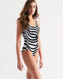 Zebra Print Ladies One-Piece Swimsuit-3