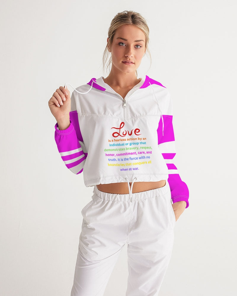 LOVE IS Ladies Cropped Windbreaker