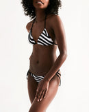 Zebra Print Ladies Triangle String Bikini-3