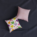 Sweet Tart Hearts Square Pillow|Pink Back-4