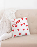 Red Hearts Throw Pillow Case-1