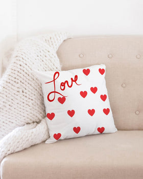 Red Hearts Throw Pillow Case