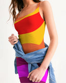 Bright Swirl Ladies Midi Bodycon Dress-4