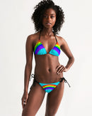 Rainbowbrite Aqua Ladies Triangle String Bikini-1