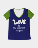 Love Is The Greatest Religion Ladies V-Neck Tee-7