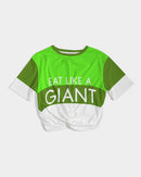 Eat Like A Giant Ladies Twist Front Cropped Tee-7