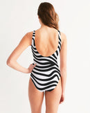 Zebra Print Ladies One-Piece Swimsuit-2
