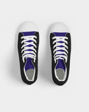 Black and Blue Hightop Men's Shoes-4