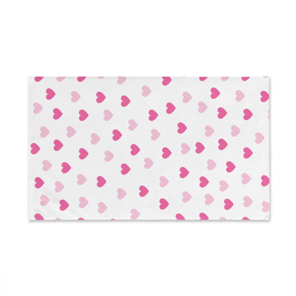 Pink Hearts Hand Towel