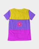 Cali Flower Ladies V-Neck Tee-8