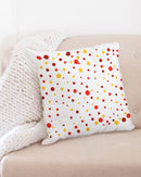 Red and Yellow dot world 20x20 Throw Pillow Case-2