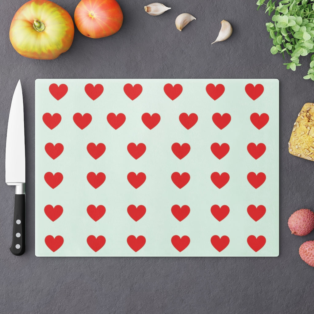 Valentine's Red Hearts Cutting Board