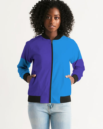 Blue Turqu Ladies Bomber Jacket
