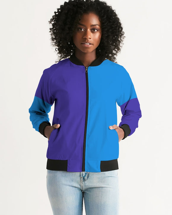Blue Turqu Ladies Bomber Jacket