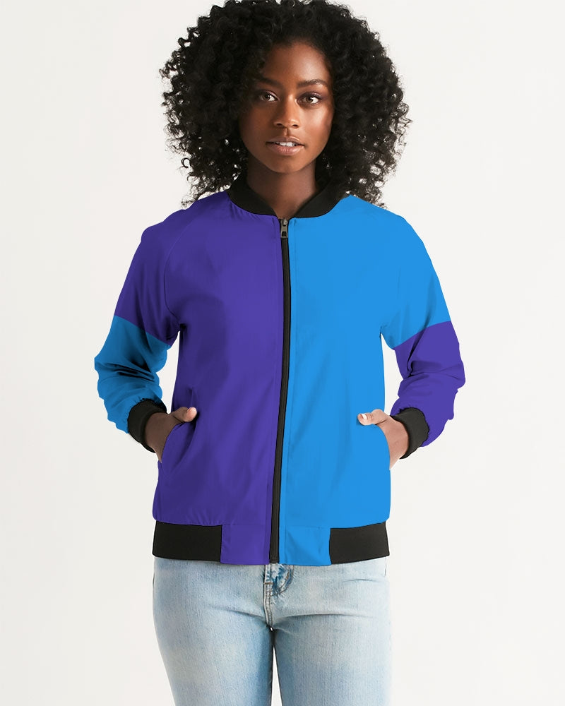 Blue Turqu Ladies Bomber Jacket