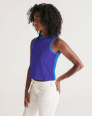 Blue Turqu Ladies Cropped Tank-4