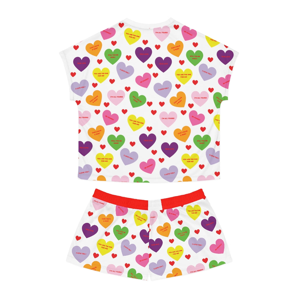 Sweet Tart Hearts Ladies Short Pajama Set